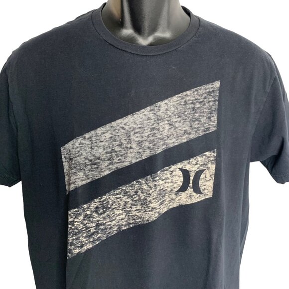 Hurley Crewneck Short Sleeve T Shirt M Black Graphic Cotton Pullover Skate Surf - Picture 2 of 6